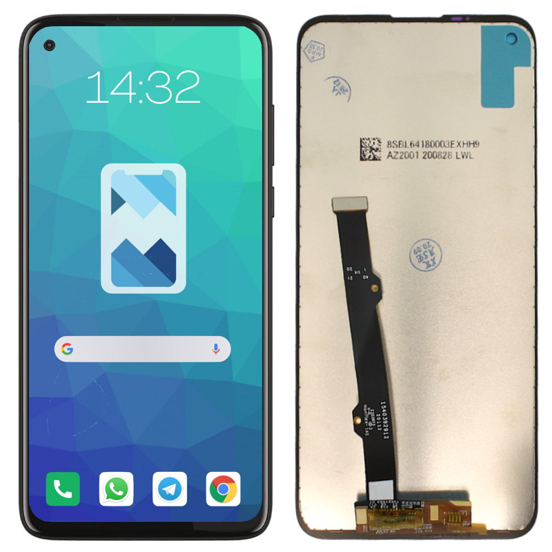 Przód i tył Wyświetlacza Zamiennik Motorola G8 | XT2045 Bez ramki Czarny