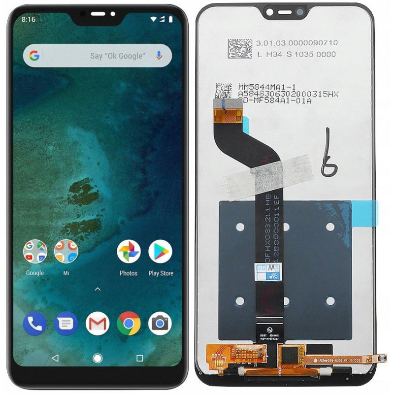 Przód i tył Wyświetlacza Zamiennik Xiaomi Redmi 6 Pro/ Mi A2 Lite Bez ramki Czarny