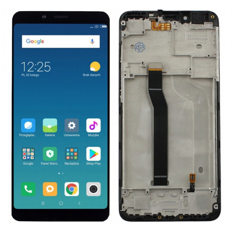 Przód i tył Wyświetlacza Zamiennik Xiaomi Redmi 6 / Redmi 6A Z ramką Czarny