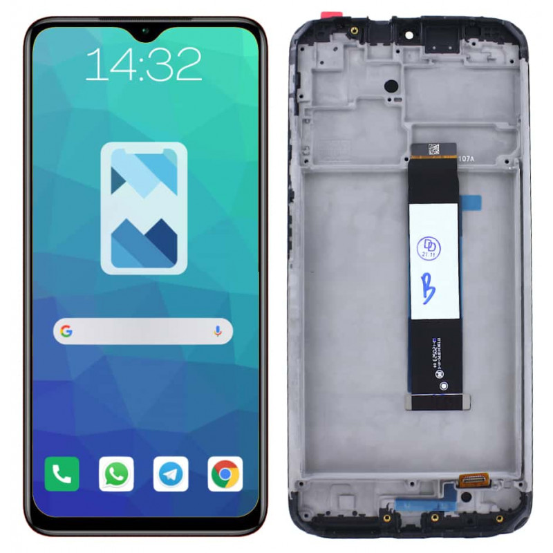 Przód i tył Wyświetlacza Zamiennik Xiaomi Redmi 9t Z ramką Czarny