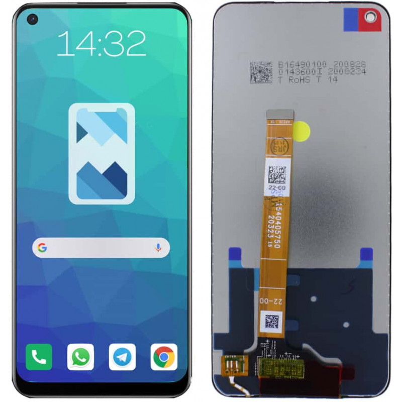 Przód i tył Wyświetlacza Zamiennik Realme 7 5G | RMX2111 Bez ramki Czarny
