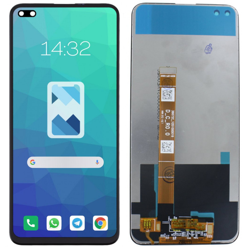 Przód i tył Wyświetlacza Zamiennik Oppo Reno 4 Z 5G CPH2065 Bez ramki Czarny