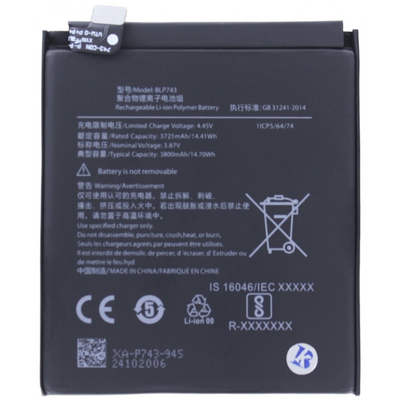Przód Baterii Zamiennik Oneplus 7T BLP637 3800 mAh Przód Baterii Zamiennik Oneplus 7T BLP637 3800 mAh