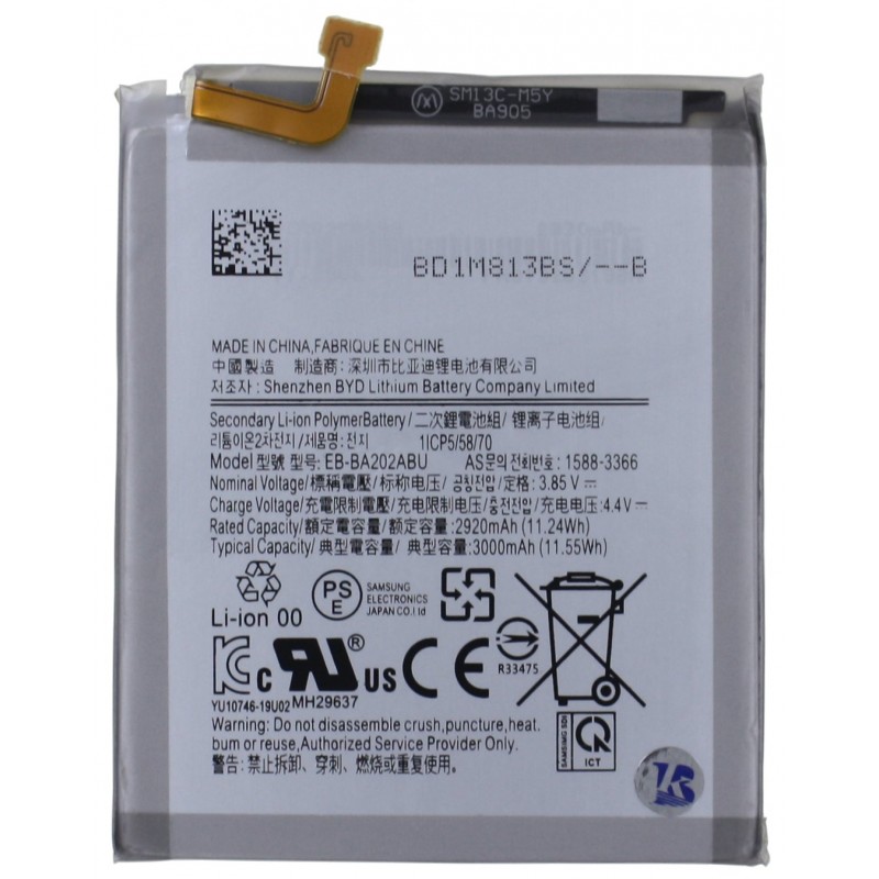 Przód Baterii Zamiennik Samsung Galaxy A20e EB-BA202ABU 3000 mAh Przód Baterii Zamiennik Samsung Galaxy A20e EB-BA202ABU 3000 mAh