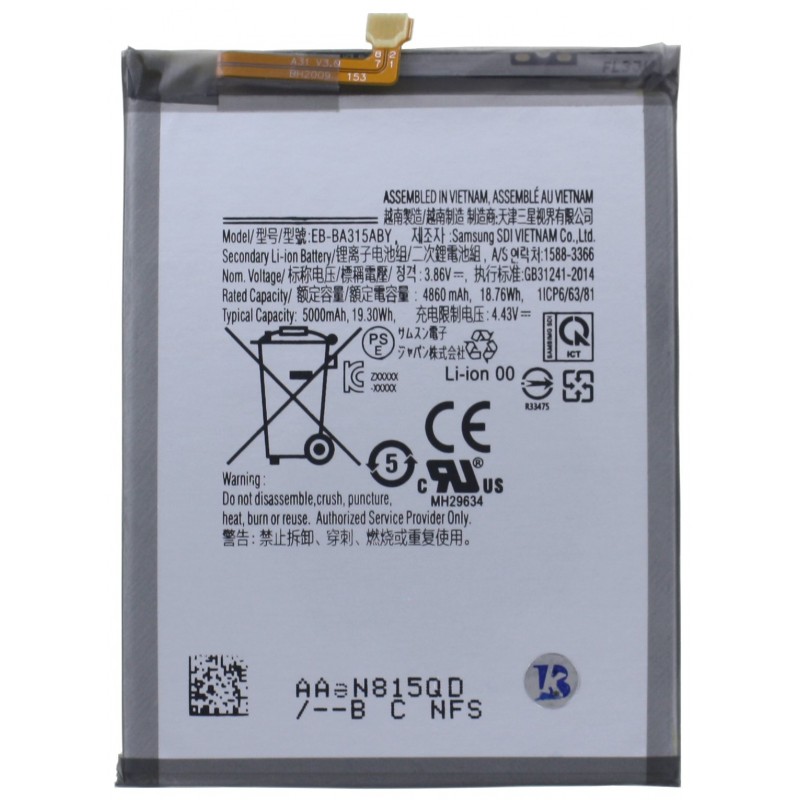 Przód Baterii Zamiennik Samsung Galaxy A31 EB-BA315ABY 5000 mAh