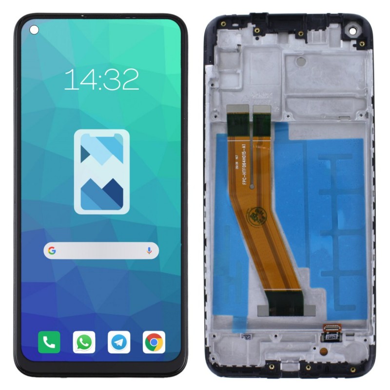 Przód i tył Wyświetlacza Zamiennik Samsung Galaxy A11 Z ramką Czarny