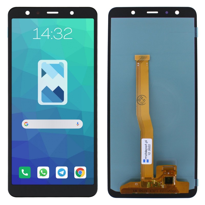 Przód i tył Wyświetlacza Zamiennik Samsung Galaxy A7 2018 Bez ramki Czarny