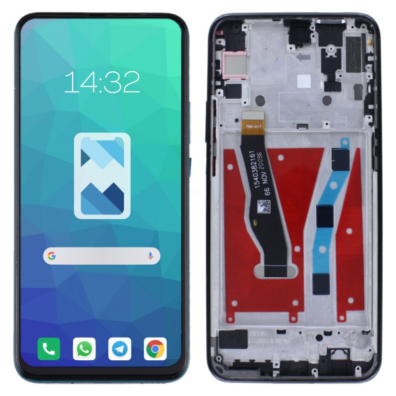 Przód i tył Wyświetlacza Zamiennik Huawei P smart Pro Z ramką Czarny