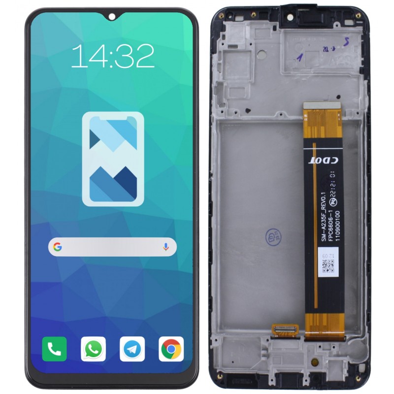 Przód i tył Wyświetlacza Zamiennik Samsung Galaxy A23 4G Z ramką Czarny