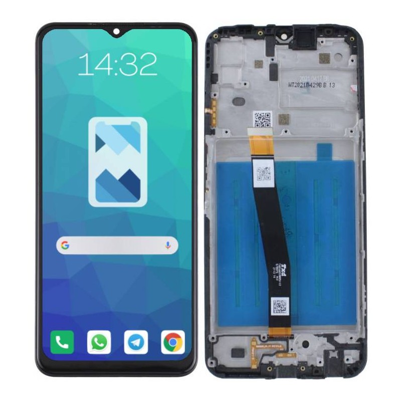 Przód i tył Wyświetlacza Zamiennik Samsung Galaxy A22 5G Z ramką Czarny