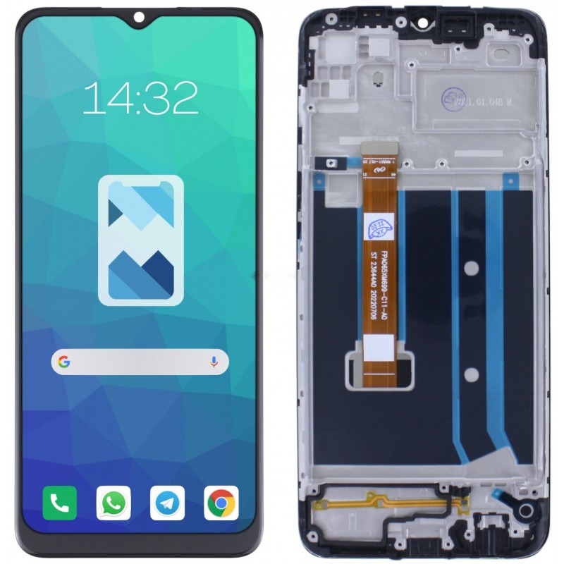 Przód i tył Wyświetlacza Zamiennik Oppo A15 Z ramką Czarny