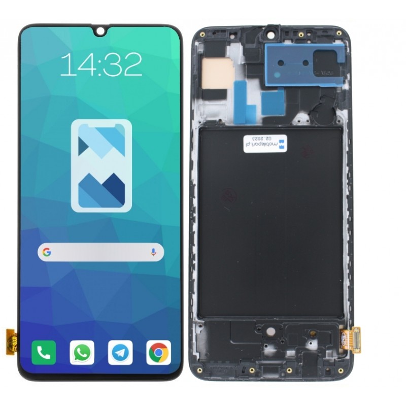 Przód i tył Wyświetlacza Zamiennik Samsung Galaxy A70 Z ramką Czarny