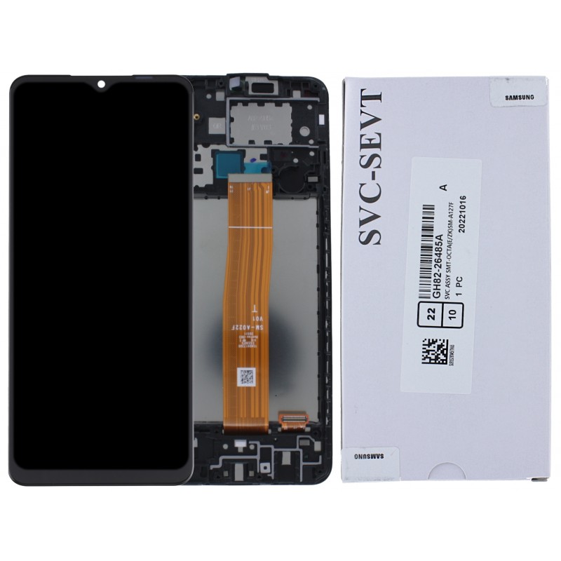 Przód i tył Wyświetlacza Oryginalny OEM Samsung Galaxy A02 Z ramką Czarny Przód i tył Wyświetlacza Oryginalny OEM Samsung Galaxy A02 Z ramką Czarny