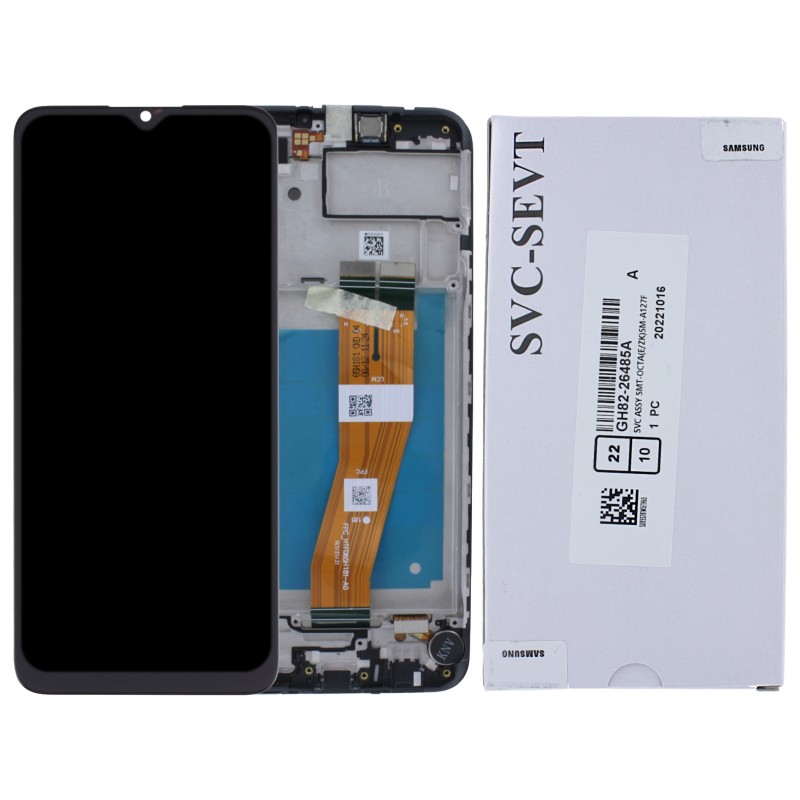 Przód i tył Wyświetlacza Oryginalny OEM Samsung Galaxy A03s Z ramką Czarny