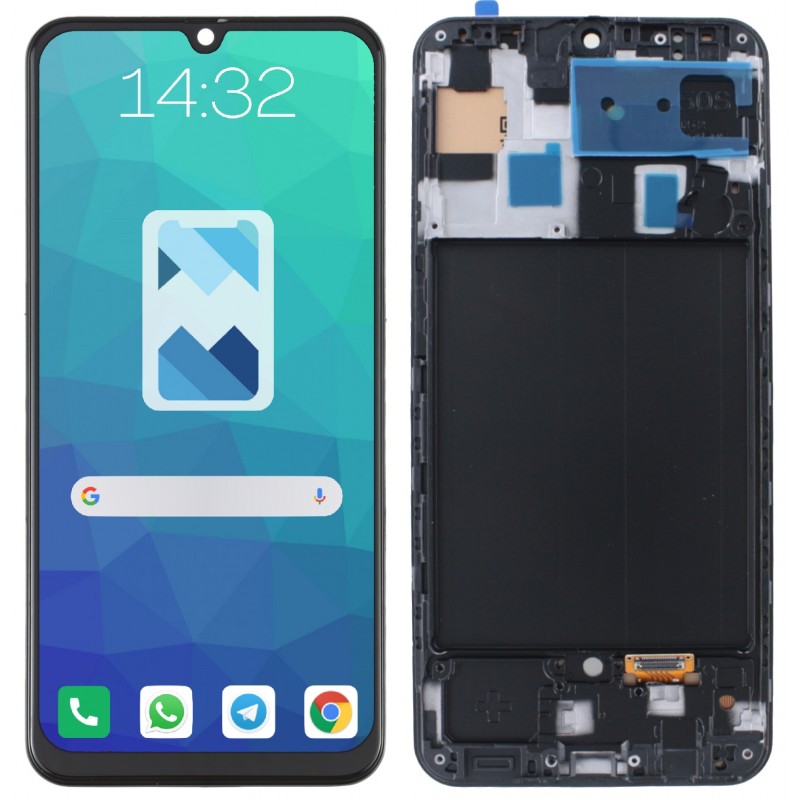 Przód i tył Wyświetlacza Zamiennik Samsung Galaxy A50 Z ramką Czarny