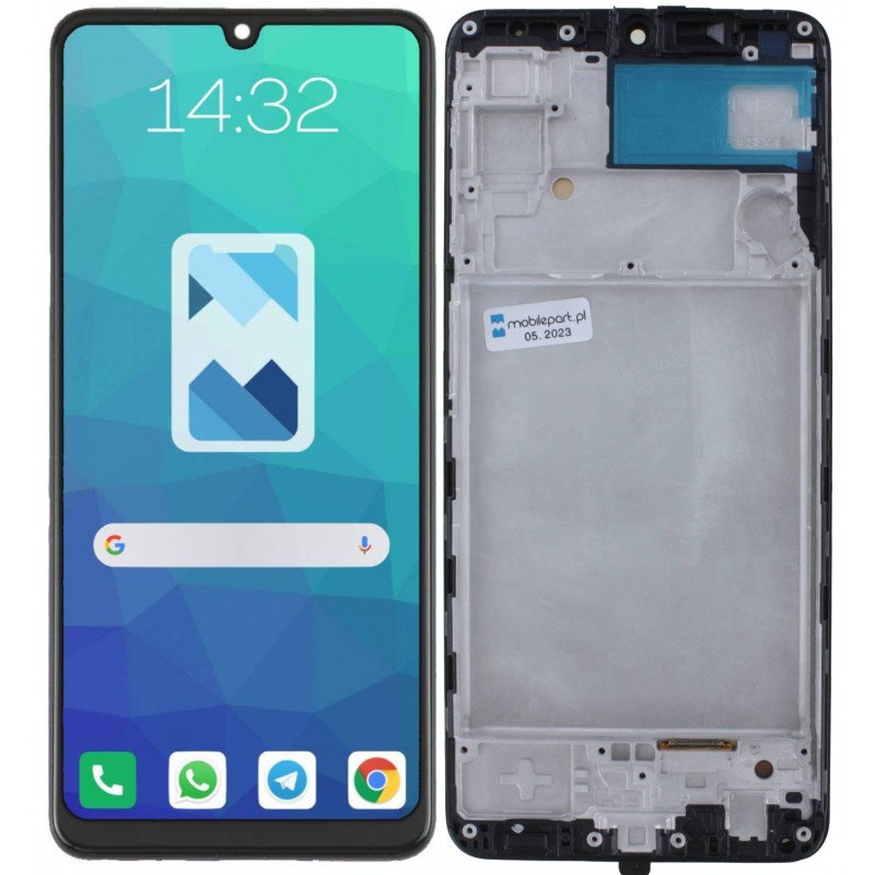 Przód i tył Wyświetlacza Zamiennik Samsung Galaxy A22 4G Z ramką Czarny