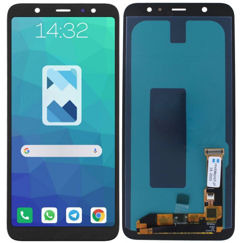 Przód i tył Wyświetlacza Zamiennik Samsung Galaxy A6+ A605 Bez ramki Czarny