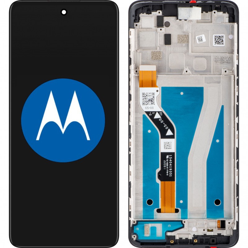 Przód i tył Wyświetlacza Oryginalny Service Pack Motorola G60 XT2135 Z ramką Czarny