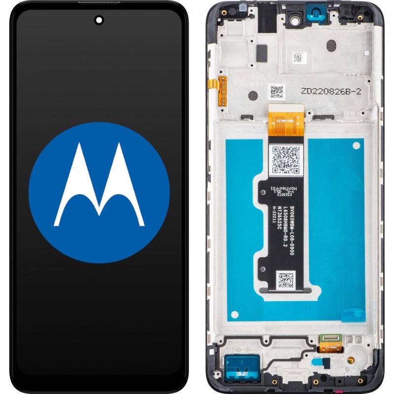 Przód i tył Wyświetlacza Oryginalny Service Pack Motorola E40 XT2159 Z ramką Czarny