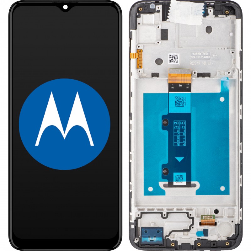 Przód i tył Wyświetlacza Oryginalny Service Pack Motorola E20 XT2155 Z ramką Czarny