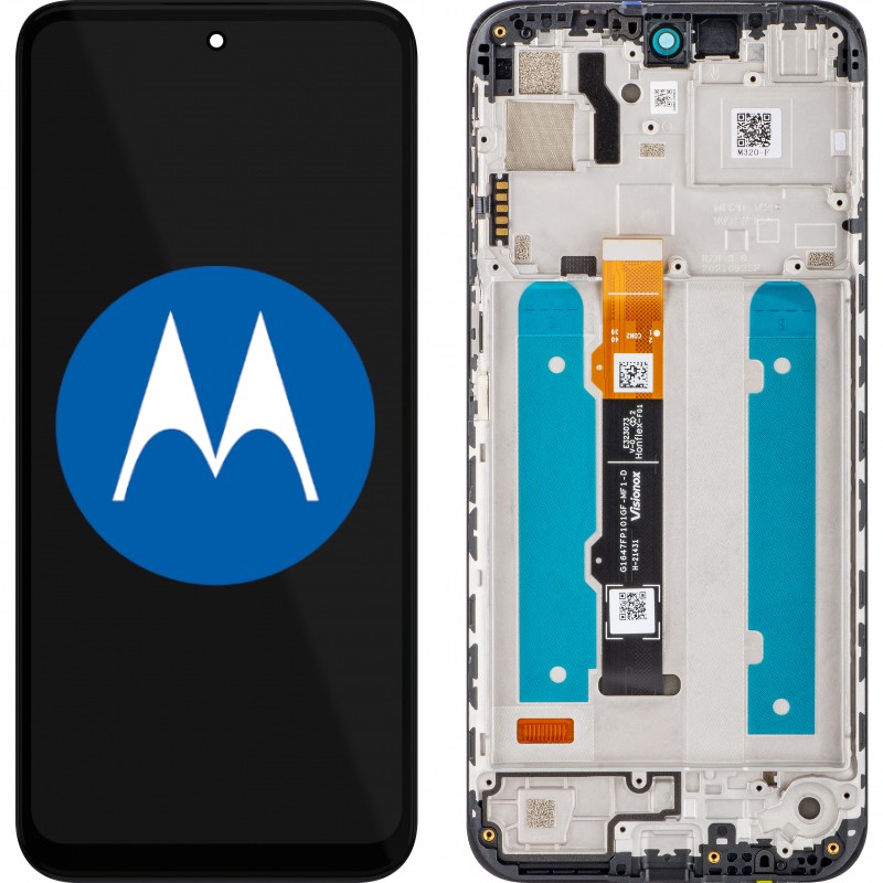 Przód i tył Wyświetlacza Oryginalny Service Pack Motorola G41 XT2167 Z ramką Czarny