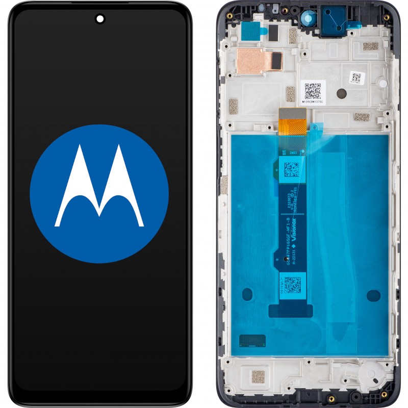 Przód i tył Wyświetlacza Oryginalny Service Pack Motorola G42 XT2233 Z ramką Czarny