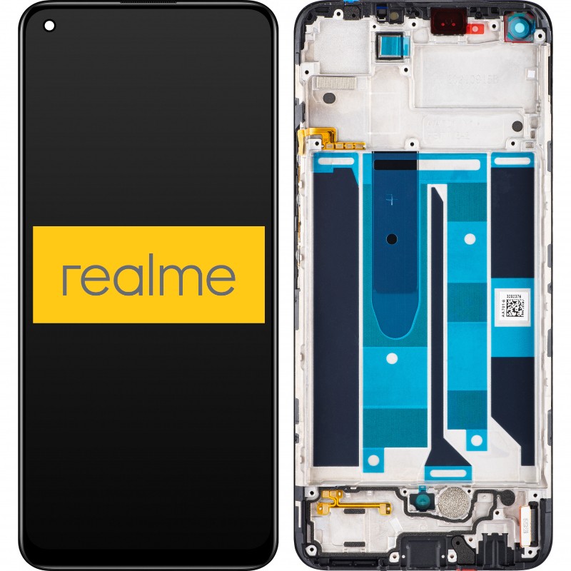 Przód i tył Wyświetlacza Oryginalny Service Pack Realme 8 Pro Z ramką Czarny