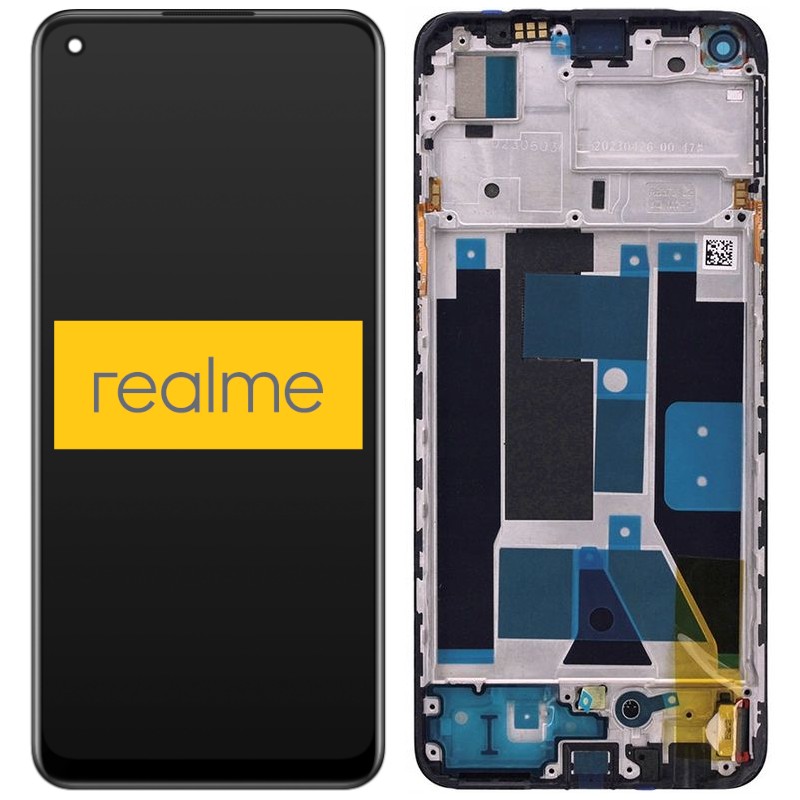 Przód i tył Wyświetlacza Oryginalny Service Pack Realme 9 4G Z ramką Czarny