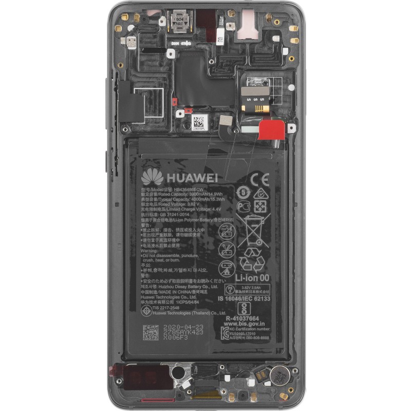 Tył Oryginalny Service Pack Huawei Mate 20 Z ramką Czarny Tył Oryginalny Service Pack Huawei Mate 20 Z ramką Czarny