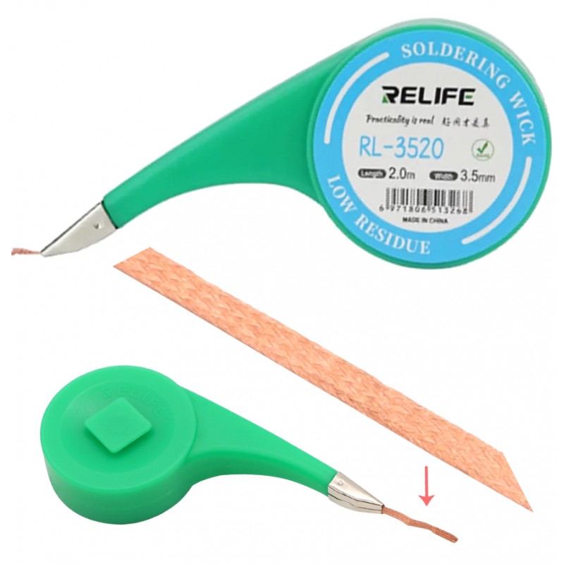 Plecionka Taśma Rozlutowująca Do Cyny Relife 3.5mm RL-3520 Plecionka Taśma Rozlutowująca Do Cyny Relife 3.5mm RL-3520