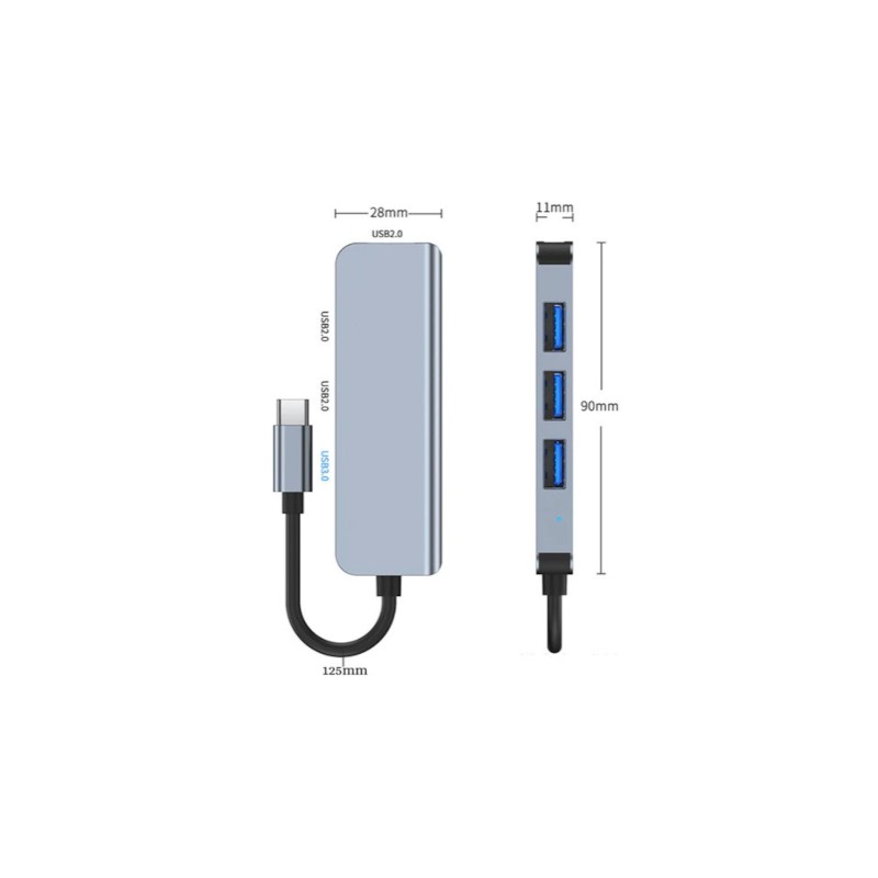 Adapter 4w1 Hub USB-C Type C 3xUSB 2.0 1xUSB 3.0 BYL-2013T Adapter 4w1 Hub USB-C Type C 3xUSB 2.0 1xUSB 3.0 BYL-2013T