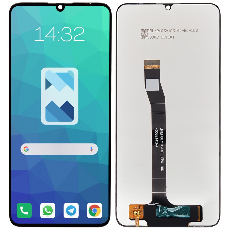 Przód i tył Wyświetlacza Zamiennik Huawei Nova Y70 MGA-LX9 Bez ramki Czarny