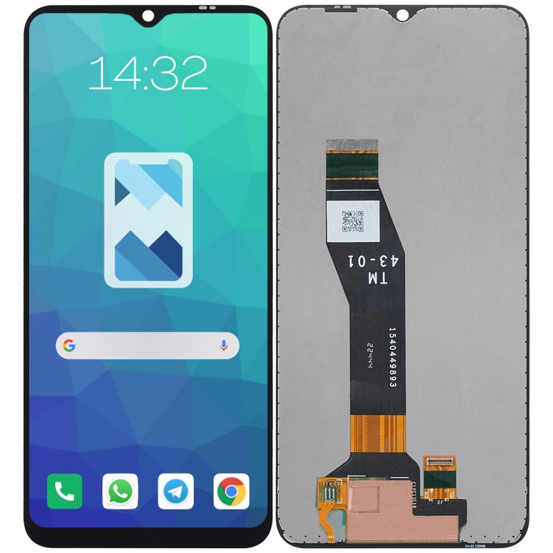 Przód i tył Wyświetlacza Zamiennik Motorola E13 XT2345 Bez ramki Czarny