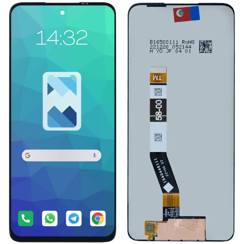 Przód i tył Wyświetlacza Zamiennik Motorola G73 XT2237 Bez ramki Czarny