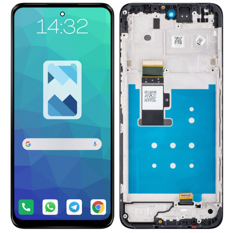 Przód i tył Wyświetlacza Zamiennik Motorola G13 XT2331-2 Z ramką Czarny