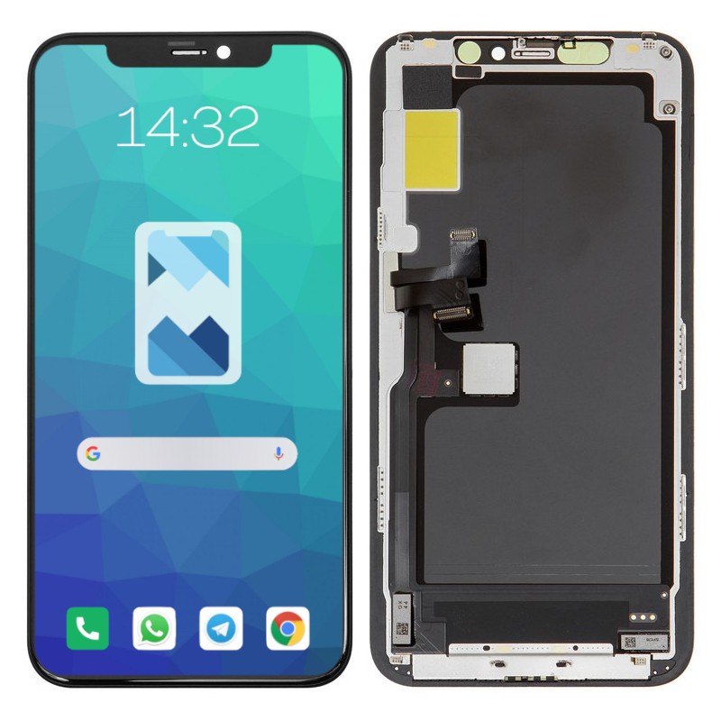 Przód i tył Wyświetlacza Zamiennik iPhone 11 Pro A2160 Z ramką Czarny