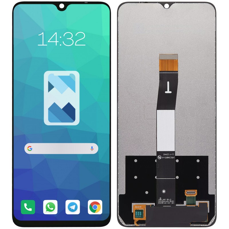 Przód i tył Wyświetlacza Zamiennik Xiaomi Redmi 12c Bez ramki Czarny