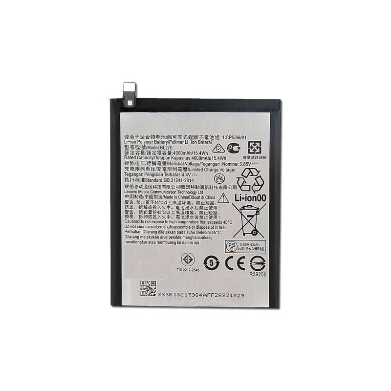 Przód Baterii Zamiennik Motorola G6 Play BL270 4000 mAh