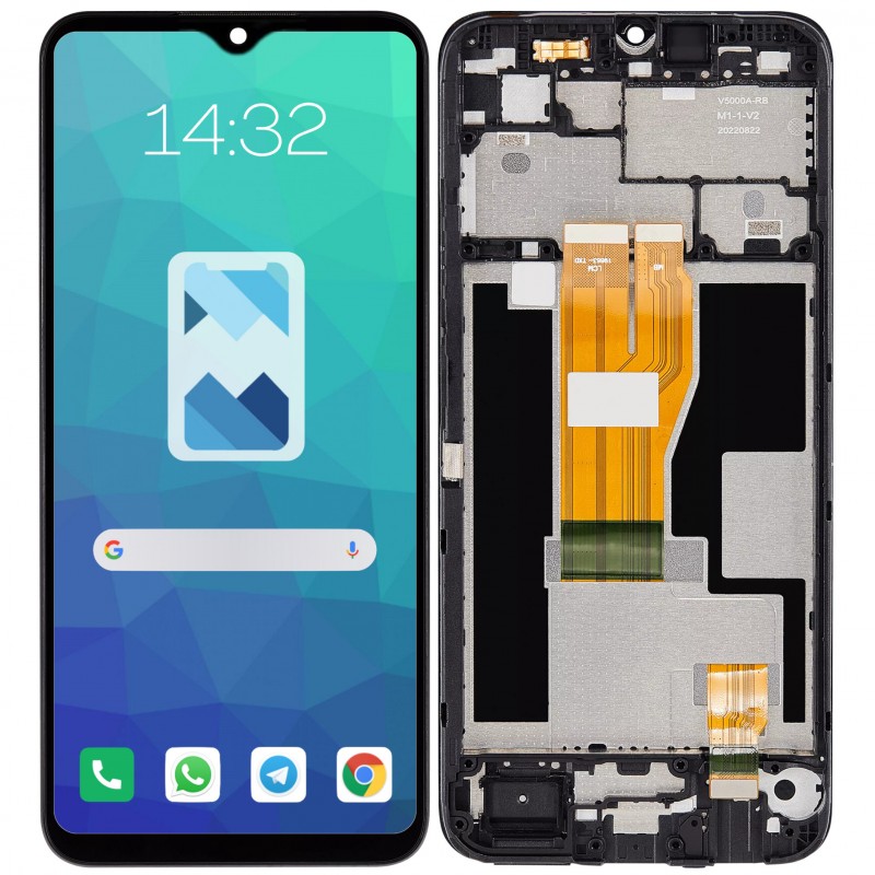 Przód i tył Wyświetlacza Zamiennik Realme C30 RMX3581 Z ramką Czarny Przód i tył Wyświetlacza Zamiennik Realme C30 RMX3581 Z ramką Czarny
