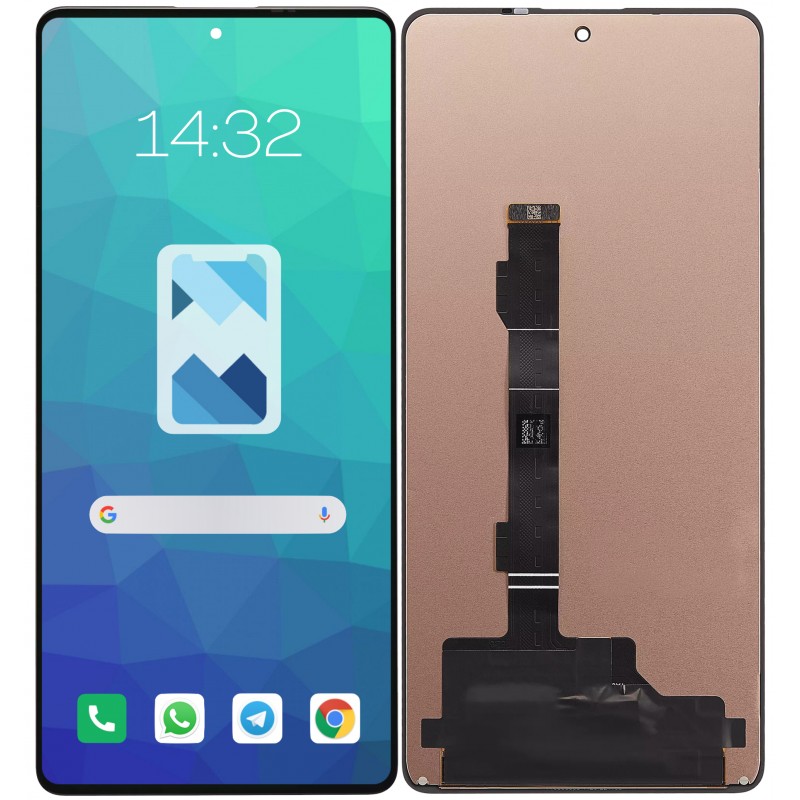 Przód i tył Wyświetlacza Zamiennik Xiaomi Redmi Note 12 Pro+ Bez ramki Czarny