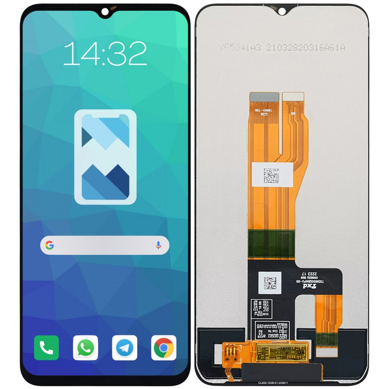 Przód i tył Wyświetlacza Zamiennik Realme Narzo 50i Prime RMX3506 Bez ramki Czarny