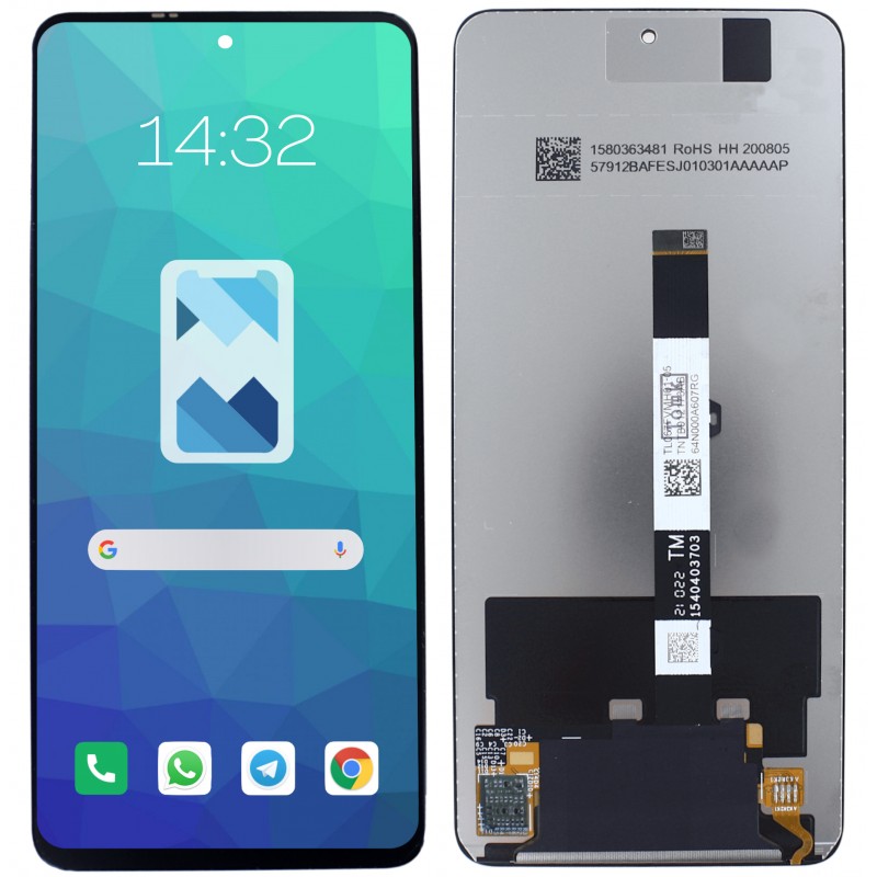 Przód i tył Wyświetlacza Zamiennik Xiaomi Mi 10T Lite M2007J17G Bez ramki Czarny