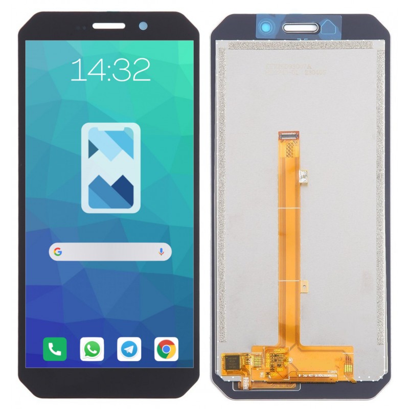 Przód i tył Wyświetlacza Zamiennik Doogee S61 Pro Bez ramki Czarny