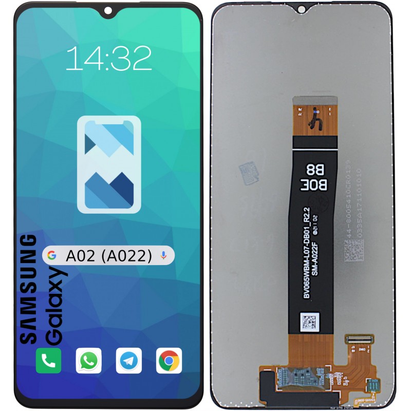 Przód i tył Wyświetlacza Zamiennik Samsung Galaxy A02 A022 Bez ramki Czarny