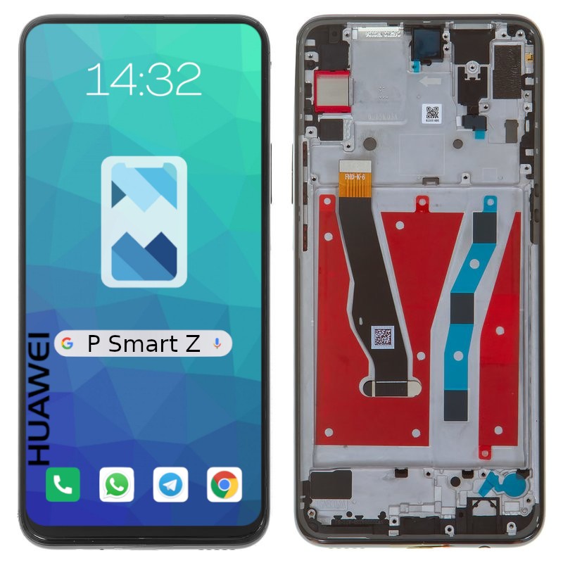Przód i tył Wyświetlacza Zamiennik Huawei P Smart Z STK-LX1 Z ramką Czarny
