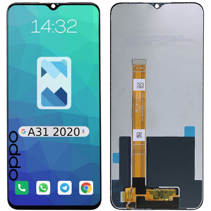 Przód i tył Wyświetlacza Zamiennik Oppo A31 2020 CPH2015 Bez ramki Czarny