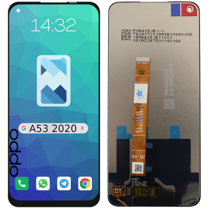 Przód i tył Wyświetlacza Zamiennik Oppo A53 2020 CPH2127 Bez ramki Czarny