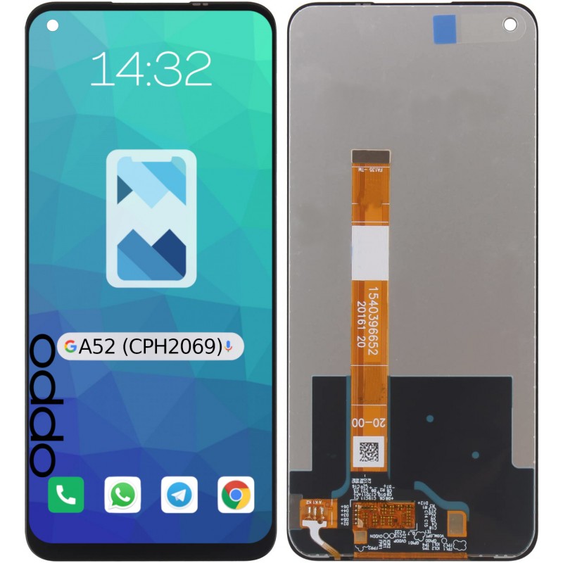 Przód i tył Wyświetlacza Zamiennik Oppo A52 CPH2069 Bez ramki Czarny