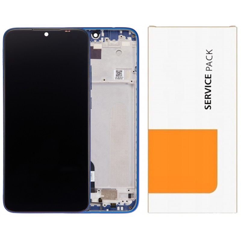 Przód i tył Wyświetlacza Oryginalny OEM Xiaomi Redmi Note 7 Z ramką Niebieski