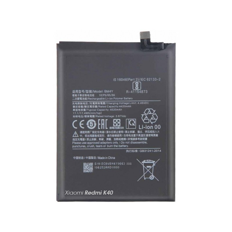 Xiaomi Redmi K40 M2012K11AC BM4Y Bateria Aftermarket Xiaomi Redmi K40 M2012K11AC BM4Y Bateria Aftermarket